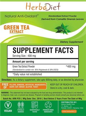 Green Tea Extract label