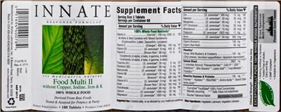Food Multi II Without Copper, Iodine, Iron & K label