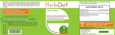 Reishi Mushroom (Ganoderma) Extract label