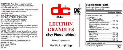 Lecithin Granules label