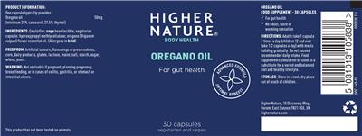 Oregano Oil label