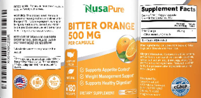 Bitter Orange 500 mg label
