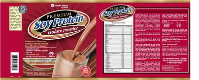 Premium Soy Protein Isolate Powder Chocolate label