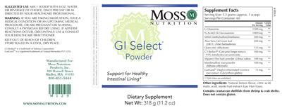GI Select Powder label