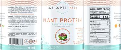 Plant Protein Fruity Cereal label