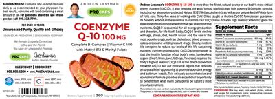 Coenzyme Q-10 100 mg label
