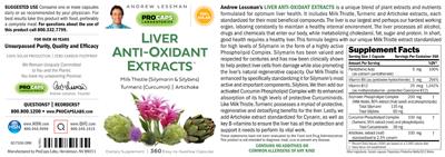 Liver Anti-Oxidant Extracts label