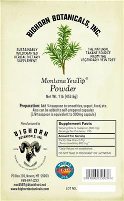 Montana YewTip Powder label