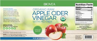 Organic-Raw Apple Cider Vinegar with Mother label