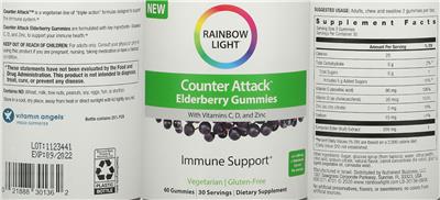 Counter Attack Elderberry Gummies label