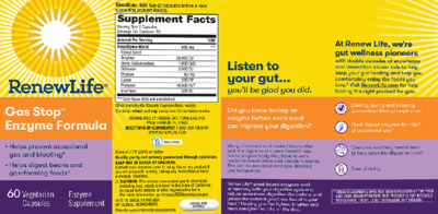 Gas Stop Enzyme Formula label
