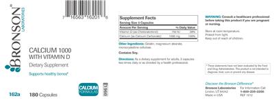 Calcium 1000 With Vitamin D label