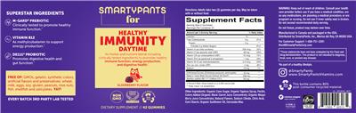 Healthy Immunity Daytime Elderberry Flavor label