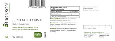 Grape Seed Extract label