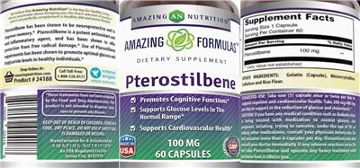 Pterostilbene 100 mg label