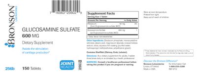 Glucosamine Sulfate 600 mg label
