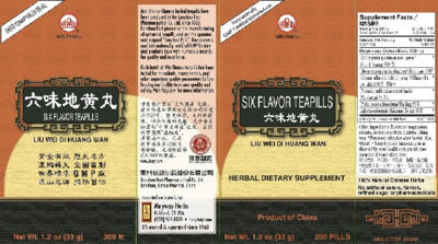 Six Flavor Teapills label