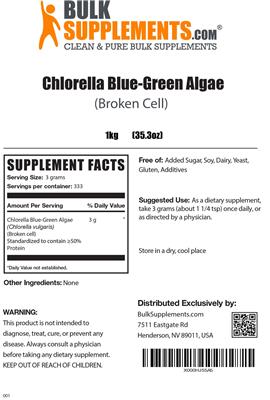 Chlorella Blue-Green Algae (Broken Cell) label