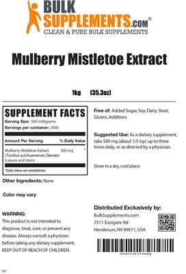 Mulberry Mistletoe Extract label