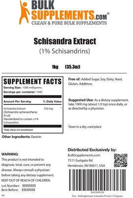 Schisandra Extract (1% Schisandrins) label