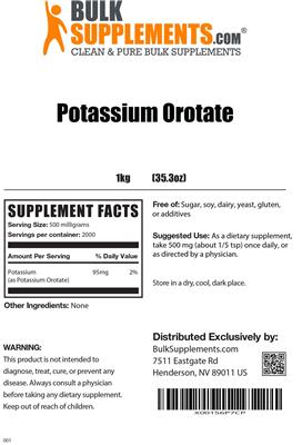 Potassium Orotate label