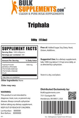 Triphala label