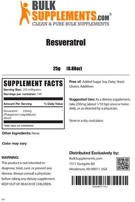 Resveratrol label