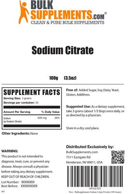 Sodium Citrate label