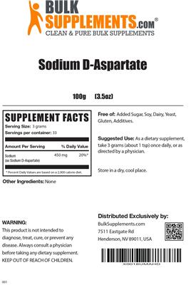 Sodium D-Aspartate label