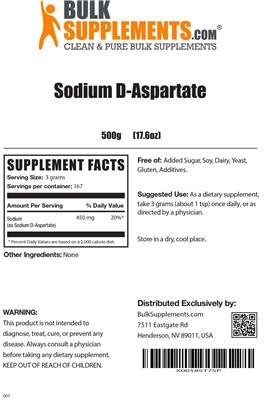 Sodium D-Aspartate label