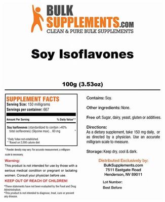 Soy Isoflavones label