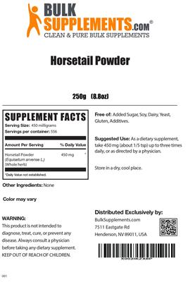 Horsetail Powder label