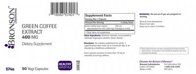 Green Coffee Extract 400 mg label
