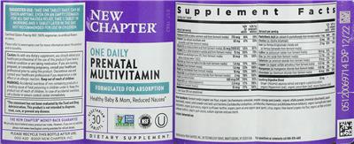 One Daily Prenatal Multivitamin label