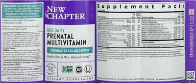 One Daily Prenatal Multivitamin label