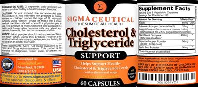 Cholesterol & Triglyceride Support label