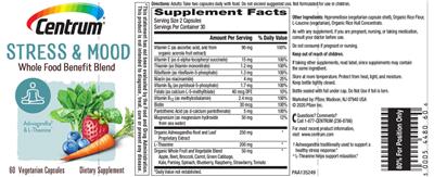 Centrum Stress & Mood label