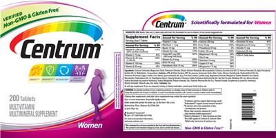 Centrum Women label
