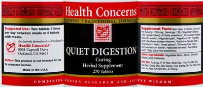 Quiet Digestion label