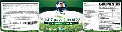 Organic Wheat Grass Superfood label