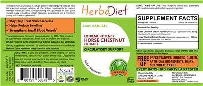 Extreme Potency Horse Chestnut Extract label