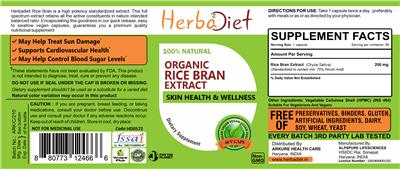 Organic Rice Bran Extract label