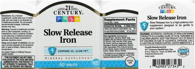 Slow Release Iron label