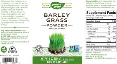 Barley Grass Powder label