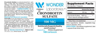 Chondroitin Sulfate 500 mg label