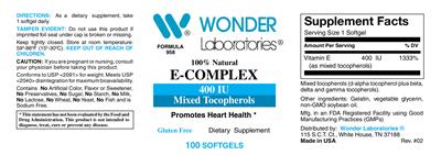 E-Complex 400 IU label