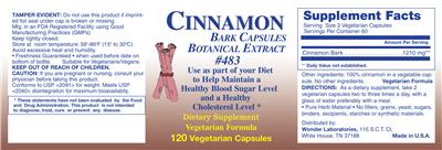 Cinnamon Bark Capsules label