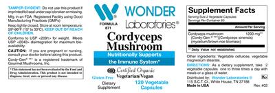 Cordyceps Mushroom label