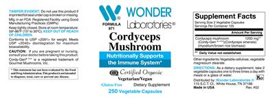Cordyceps Mushroom label