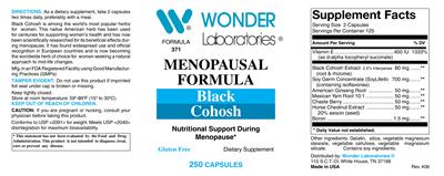 Menopausal Formula label